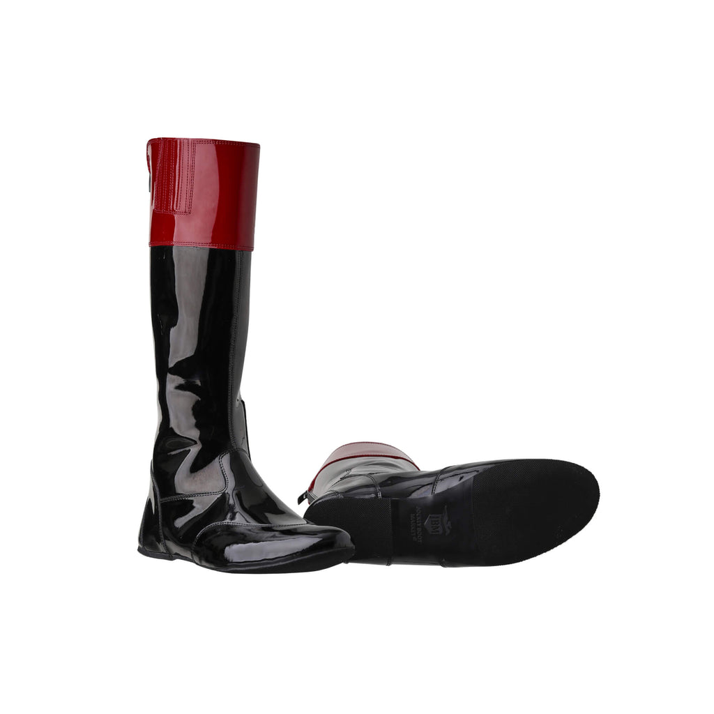 Red Color Boots For Riding Classic Racing Boots, Dark Red Patent Leather, 380G – Jockey Boot Market