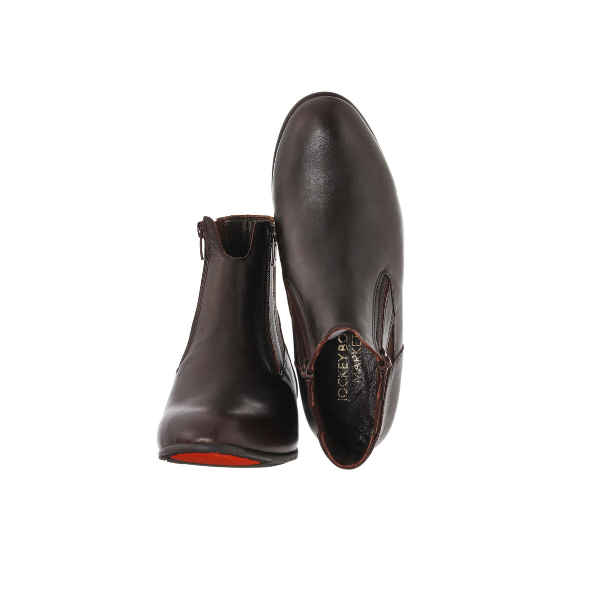 Magnesia, Brown Leather, Double Front Zip, Short Boots – Jockey