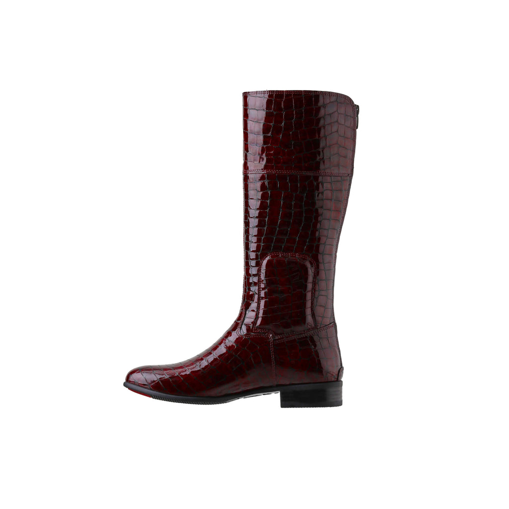 Victoria, Burgundy Croc, Tall Boots